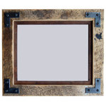 My Barnwood Frames - Distressed Barn Wood Frame, Metal Corner Brackets, Park City Series, 11"x16" - *PLEASE NOTE - Glass is included with frame sizes 16x20 or smaller. Larger sizes do not include glass due to the high risk of breakage in shipping.  These Rustic Frames made from heavily distressed barnwood with an alder inset are some of our best-selling frames. Each is carefully handcrafted, and we've embellished this "Park City Series" frame with dark metal corner brackets to give it a truly unique look. We start with a 1.5" wide piece of naturally-aged barnwood and hand-distress the edges, then add a 1/2 inch interior molding made of dark walnut-stained alder wood. The finished frame width is 2" wide.  Rustic frames look great in a variety of settings, and despite its decidedly "western" look, this frame has the capacity to compliment dozens of different decorating styles. The combination of dark and light woods makes it a good choice for colorful portraits or black and white prints. It is a truly versatile frame. The exquisite craftsmanship of our rustic frames makes them treasured gifts, but our Park City Series 8x10 frame is one of our most rugged. The decorative corner brackets not only add to the frame's distinctive beauty, they also strengthen and reinforce the frame, making it likely that this heirloom-quality frame will be around for a long, long time.