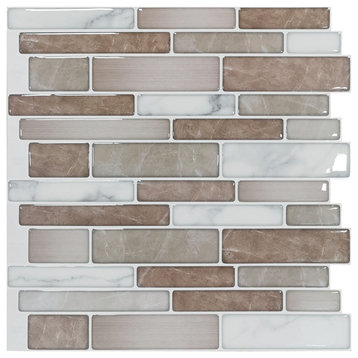 12"x12" Peel and Stick Backsplash Kitchen Wall Tiles in Marble, A17hz013