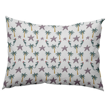 Christmas Beach Pattern Accent Pillow, Light Purple, 14"x20"