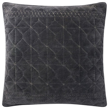 Loloi P0829 Decorative Throw Pillow, Charcoal, 22"x22", Cover Only