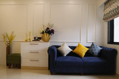 Example of a minimalist living room design in Mumbai