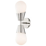 Mitzi by Hudson Valley Lighting - Cora 2-Light Wall Sconce, Opal Etched Glass, Finish: Polished Nickel - We get it. Everyone deserves to enjoy the benefits of good design in their home - and now everyone can. Meet Mitzi. Inspired by the founder of Hudson Valley Lighting's grandmother, a painter and master antique-finder, Mitzi mixes classic with contemporary, sacrificing no quality along the way. Designed with thoughtful simplicity, each fixture embodies form and function in perfect harmony. Less clutter and more creativity, Mitzi is attainable high design.