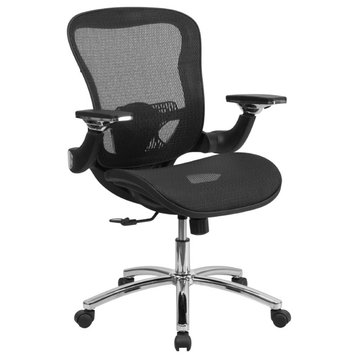 Flash Furniture Mid Back Swivel Office Chair in Black