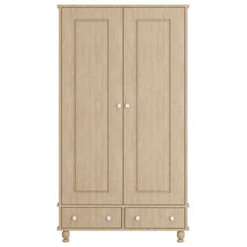 Princeton 37, 2-Door Wardrobe Cabinet, Soft Walnut, LED
