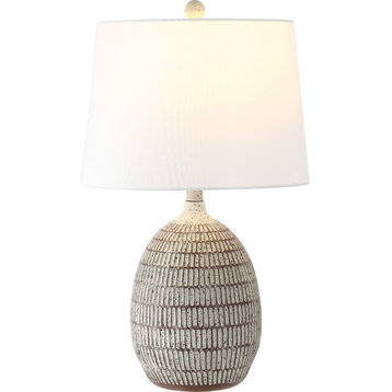 Dewlen Table Lamp - Brown, White