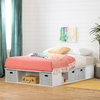 South Shore Flexible Queen Bed with Storage and Baskets in Pure White