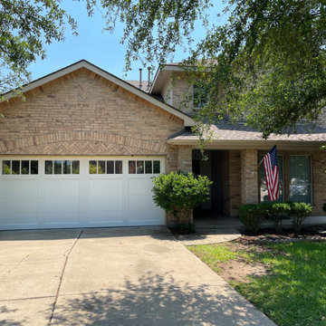 White Overlay Carriage House Style Garage Doors