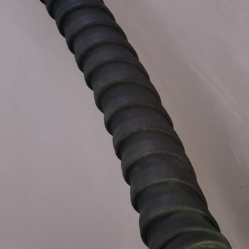 Black Leather Wrapped Brass Handrail