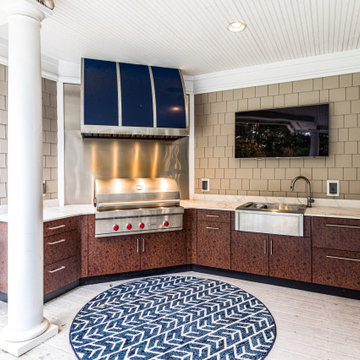 Poolside Contemporary Outdoor Kitchen