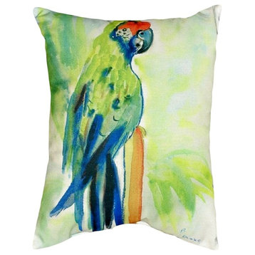 Green Parrot No Cord Pillow - Set of Two 16x20
