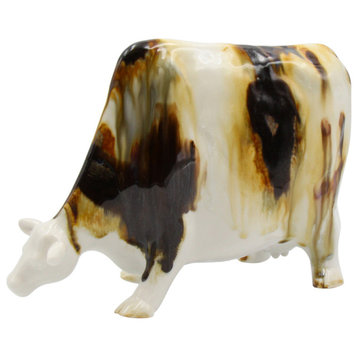 Porcelain Cow Figurine 8 5/8"H