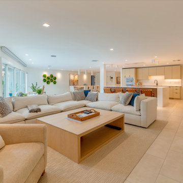 Contemporary Open-Concept Living Room With Seamless Kitchen Integration