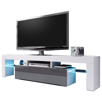 REVA 158 TV Stand, White/Grey