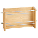 Rev-A-Shelf - Wood Foil/Wrap Cabinet Door Organizer, 13.13" - Designed for 15”, 18” and 21” wall cabinets this beautiful wood organizer brings your foil and storage bags within easy reach while freeing up valuable drawer and pantry space. Made from Maple with chrome rails it is ideal for any decor. The patented adjustable mounting brackets ensure easy installation on various door styles.