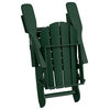 WestinTrends 4PC Outdoor Patio Folding Adirondack Chair Set, Fire Pit Chairs, Dark Green