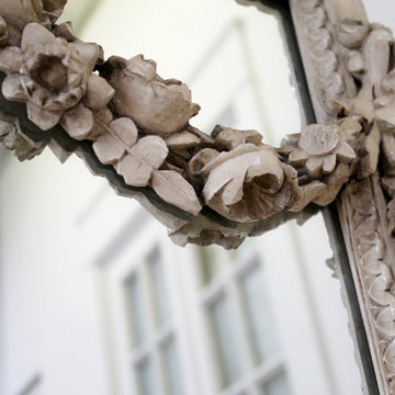 20th Century Painted and Carved French Style Mirrors
