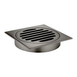 SHADOW MEIR SQUARE FLOOR GRATE SHOWER DRAIN 100MM OUTLET SKU: MP06-100-PVDGM - Bathroom Taps and Shower Heads