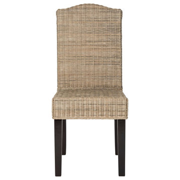 Micah 19" Wicker Dining Chair set of 2 Grey