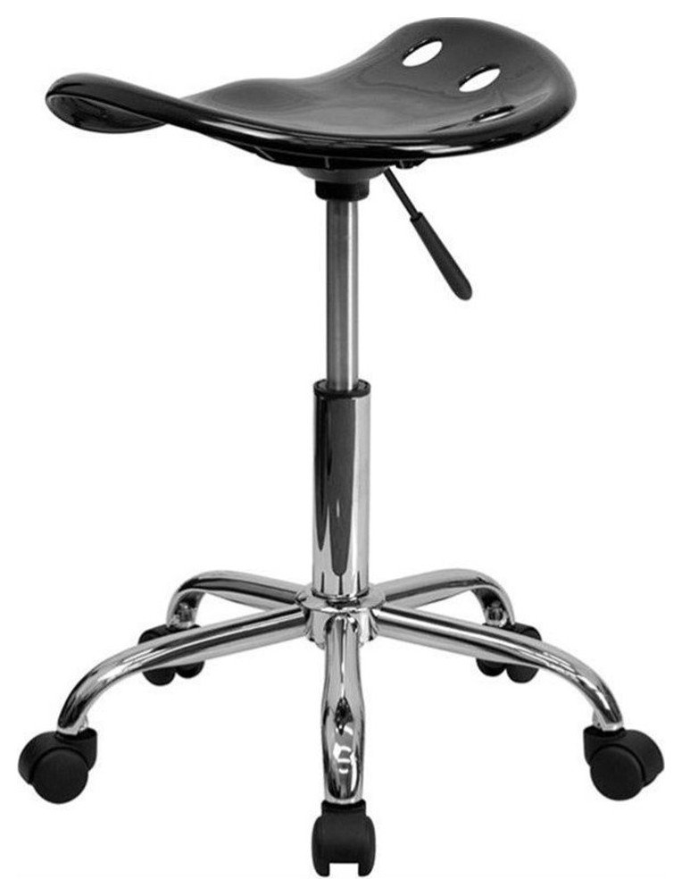 Bowery Hill 25.75'' Metal Vibrant Adjustable Bar Stool in Black ...