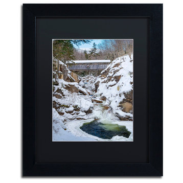 Michael Blanchette 'Snowy Chasm' Art, Black Frame, Black Mat, 14x11