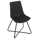 Cortesi Home - Cortesi Home Tangier Dining Chairs, Black - The new Tangier Dining Chairs are comfortable and attractive. Equipped with a wide curved seat and steel frame, this chair is quite sturdy and durable. The unique design allows it to fit in with any decor. With comfort as the goal, the back and thick pad...