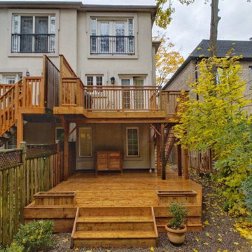 two storey cedar deck