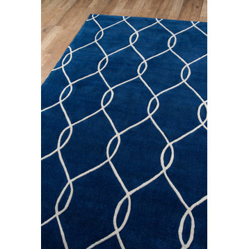 Bliss Hand-Tufted and Hard-Carved Polyster Rug, Navy, Navy, 2'3"x8' Runner, Bs-1