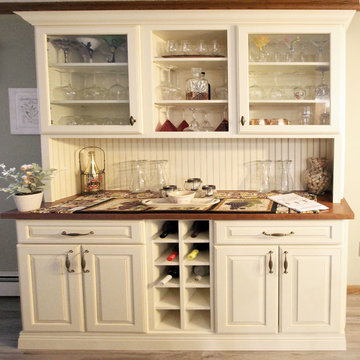Traditional Kitchen with Quartz Countertop, Window Seat and Coffee Bar