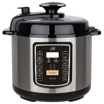 6.5-Quart Stainless Steel Electric Pressure Cooker With Quick Release Button