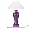 35" Red Burgundy Glaze Ceramic Urn Table Lamp With White Classic Empire Shade