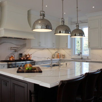 Face framed, solid wood painted kitchen remodeling. Thornhill 2019
