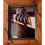 My Barnwood Frames - Western Frames, Wood Frame With Barbed Wire, Sagebrush Series, 8"x10" - *PLEASE NOTE - Glass is included with frame sizes 16x20 or smaller. Larger sizes do not include glass due to the high risk of breakage in shipping.
