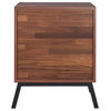 18"x20"x23" Walnut and Sandy Black Particle Board End Table