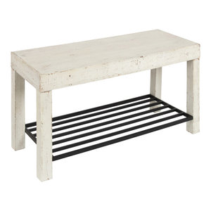 Brennan 2 Piece Entryway Bench And Shelf Set Tropical Upholstered Benches By Bentley Marketing