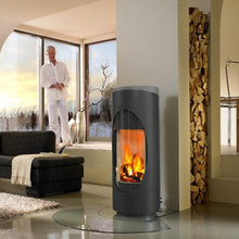 wood stove and firewood