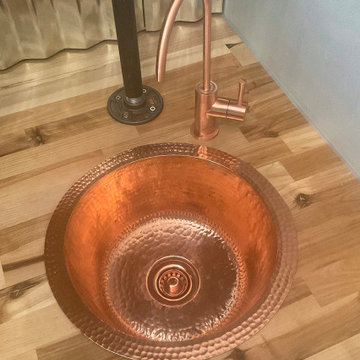 12" Round Hammered Copper Bar Sink in Polished Copper (BR12PC2)