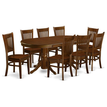 East West Furniture Vancouver 9-piece Wood Dining Room Set in Espresso