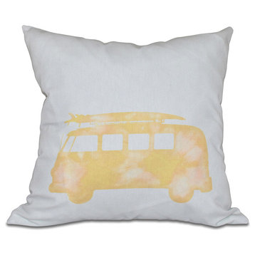 Beachdrive, Geometric Print Pillow, Yellow, 26"x26"