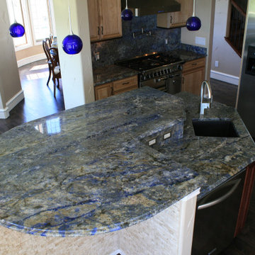 A Striking Blue Kitchen- Blue Bahia