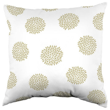 Boho Flowers Double Sided Pillow, Gold, 16"x16"