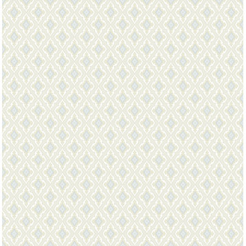 French Diamond Wallpaper in Dusty Blue FL91802 from Wallquest