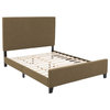 CorLiving Juniper Full Size Clay Brown Fabric Upholstered Bed with Slats