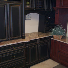 black cabinets