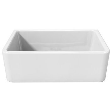 LaToscana Reversible, Fluted/Smooth Fireclay Sink, White, 30"