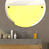 Frameless Round Ceiling Hung Mirror with Beveled Edge, Matte Black