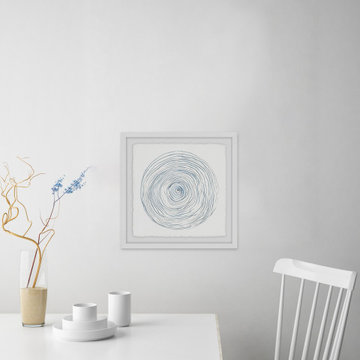 "Infinite Grey Rings" Framed Painting Print
