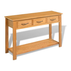 light oak console table