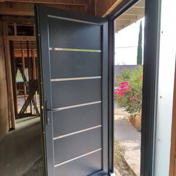 Modern exterior metal-plastic door | Manux 8415 Grey | 54 x 80