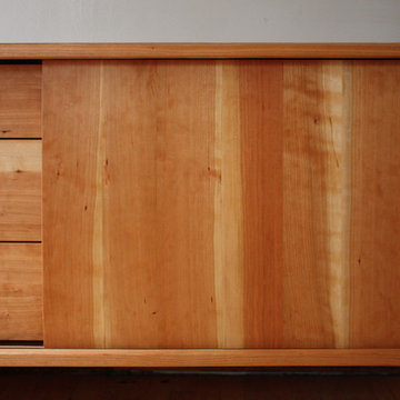 Floating Dining Room Buffet with Glassware Cabinet