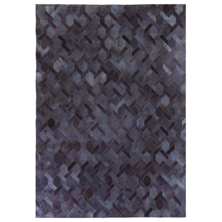 Natural Hide Cowhide Blue Area Rug, 8'x11'